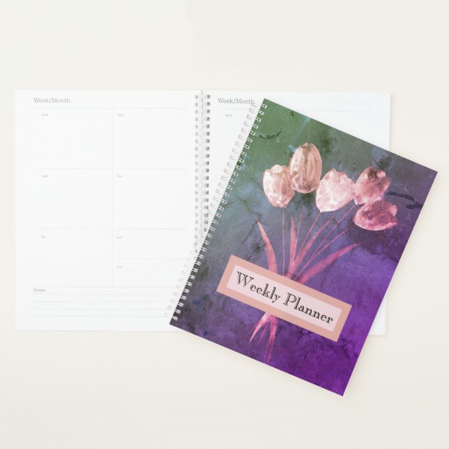 Agenda Watercolour Rustic Tulips (Demostración)