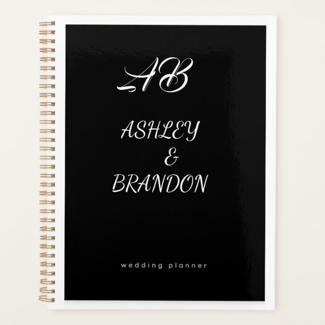 Agenda  Wedding Planner Cover Black  Personalized Noteboo (Anverso)