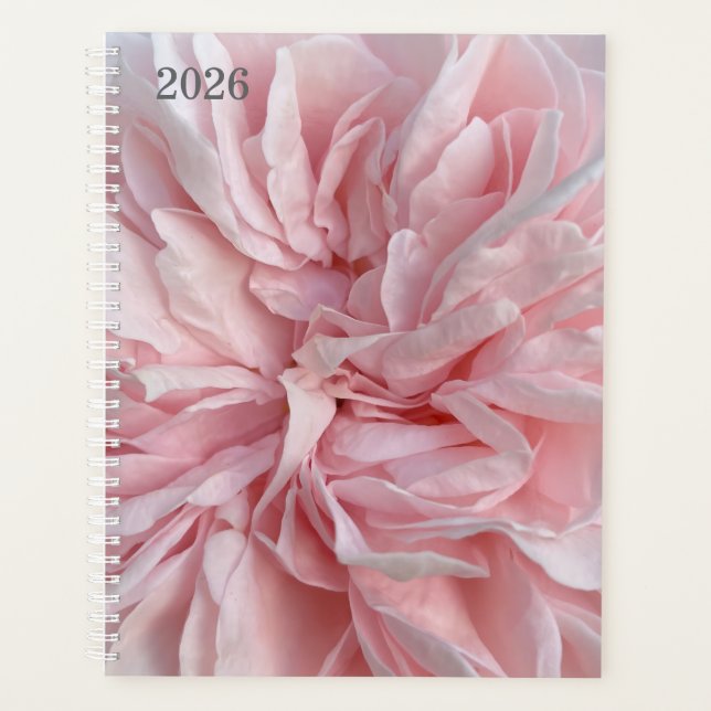 Agenda Weekly Planner with Soft Pink Floral Cover (Anverso)