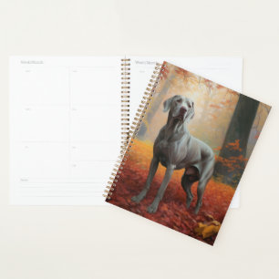 Agenda Weimaraner en Otoño Inspira la Caída de Hojas