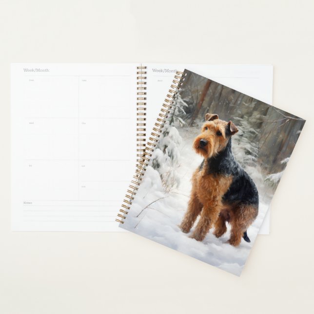 Agenda Welsh Terrier deja que nieve Navidades (Demostración)