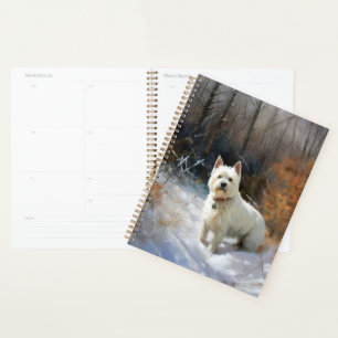 Agenda West Highland White Terrier deja que nieve Navidad