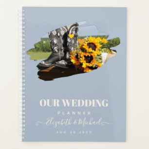 Agenda Western Boots Sunflowers Boda Rústica