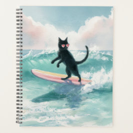 Agenda Whimsical Black Cat Beach Planner