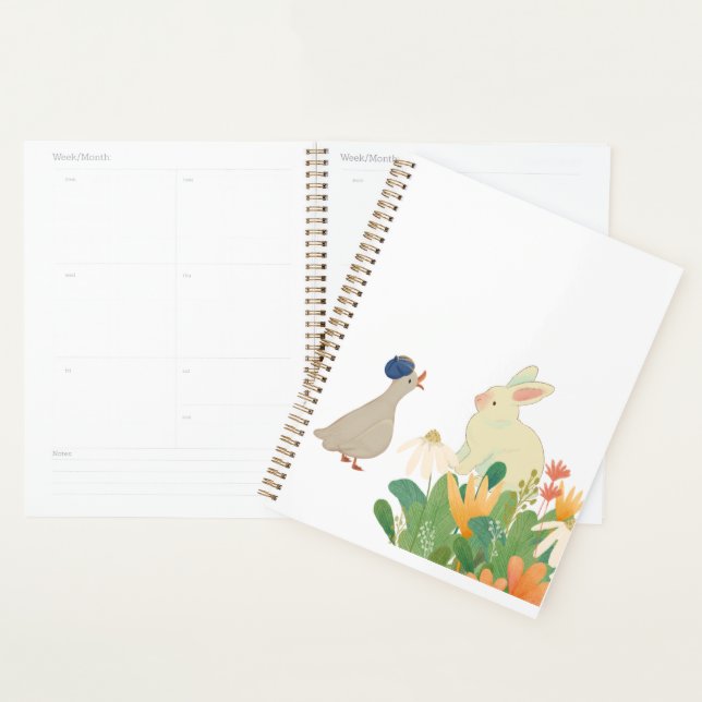 Agenda Whimsical Bunny & Bird in Bloom - Cuidada Primaver (Demostración)