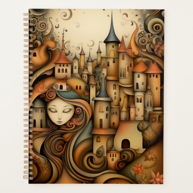 Agenda Whimsical Earth Tone Village (Anverso)