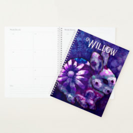 Agenda Whimsical Floral Bunny Rabbit Personalizado