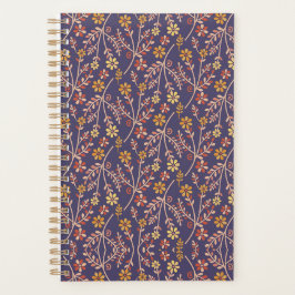 Agenda Whimsical Floral Design with Vines on Purple Back
