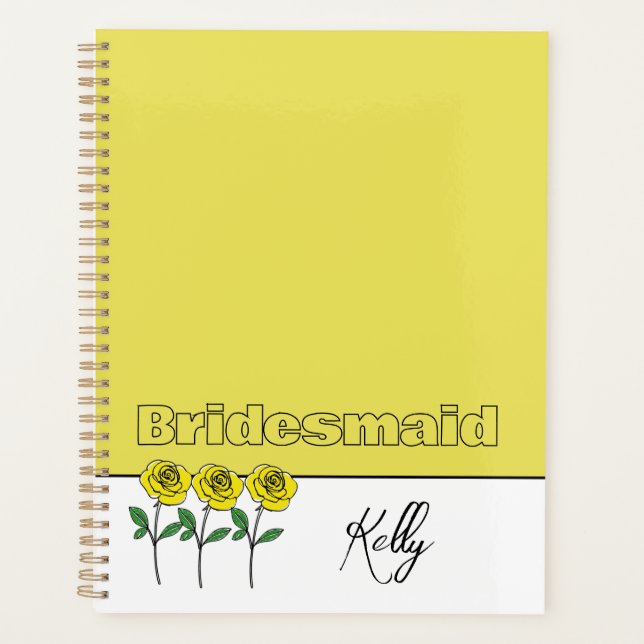 Agenda Whimsical Hand Drawn Yellow Roses (Anverso)