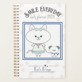 Agenda Whimsical Kitty & Kawaii Pup Daily/Monthly Planner