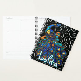 Agenda Whimsical Peacock Chalk Pastel Bird Personalizado