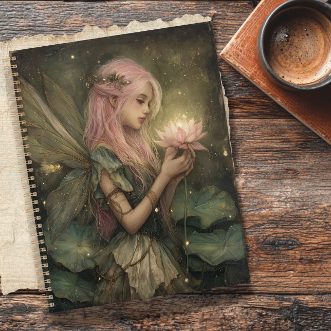 Agenda Whimsical Pink-Haired Fairy and Lotus Flower (Subido por el creador)
