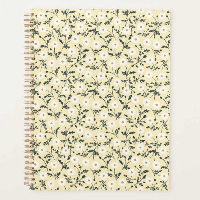 Agenda Whispering Meadow - Butter Yellow Floral Pattern (Anverso)