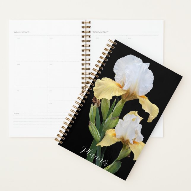 Agenda White and Yellow Irises Floral (Demostración)