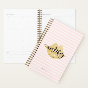 Agenda Wifey Estilosos Labios de Oro y Banda Rosa Rubor