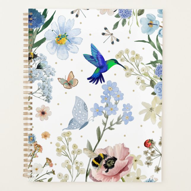 Agenda Wildflower Garden with Hummingbird and Woodland (Anverso)