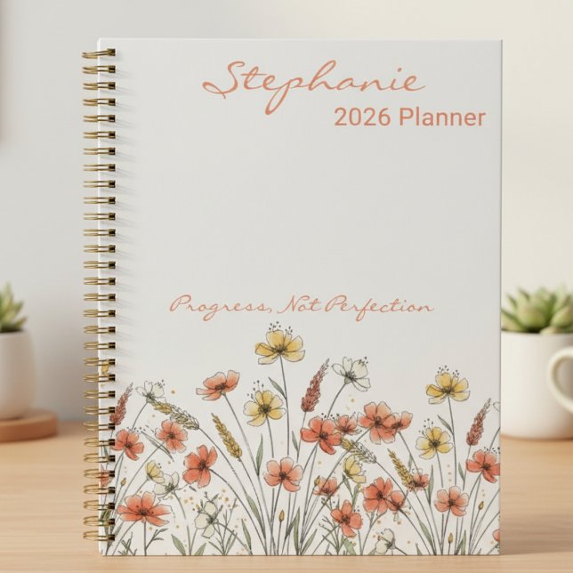 Agenda Wildflower Gift for Her Botanical Meadow (Inspirational Wildflower Progress Planner)