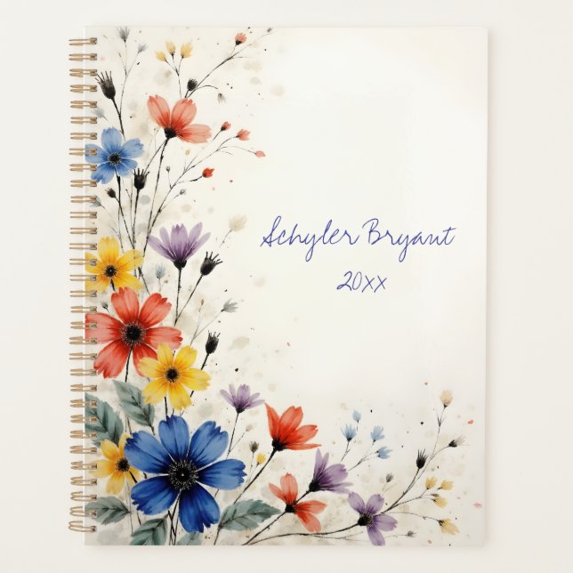 Agenda Wildflowers Floral Spiral-bound Spring Botanical (Anverso)