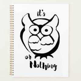 Agenda Wildly Punny — Búho o Nada Arte Minimalista de Búh