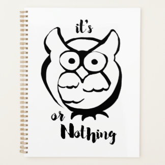 Agenda Wildly Punny — Owl or Nothing Minimalist Owl Art