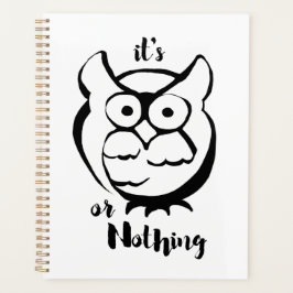 Agenda Wildly Punny — Owl or Nothing Minimalist Owl Art