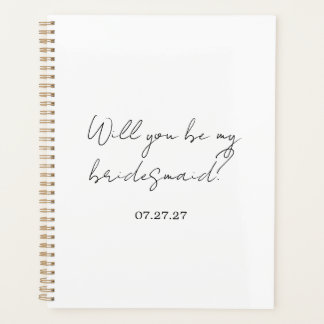 Agenda Will You Be My Bridesmaid Custom Cursive