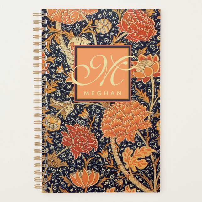 Agenda William Morris - Cray - Floral Naranja Art Nouveau (Anverso)