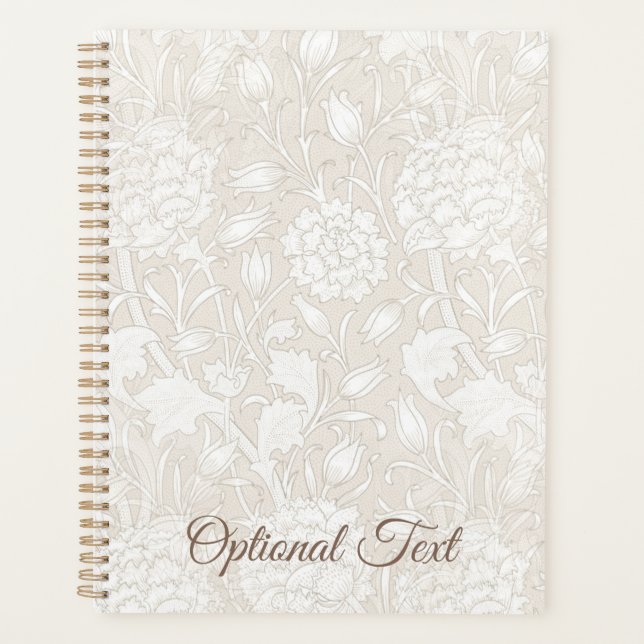 Agenda William Morris Floral Pattern in Sepia (Anverso)