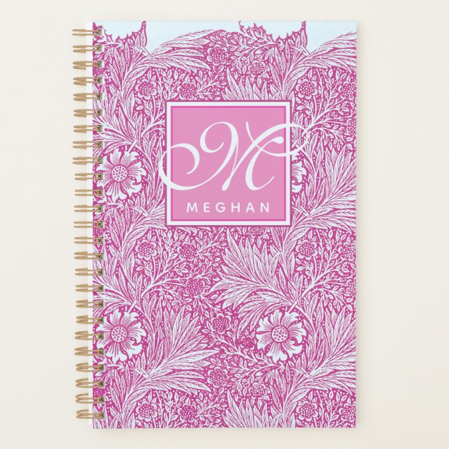 Agenda William Morris, Marigold rosado y Monograma (Anverso)