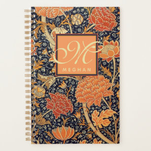 Agenda William Morris - Naranja Art Nouveau y Floral azul