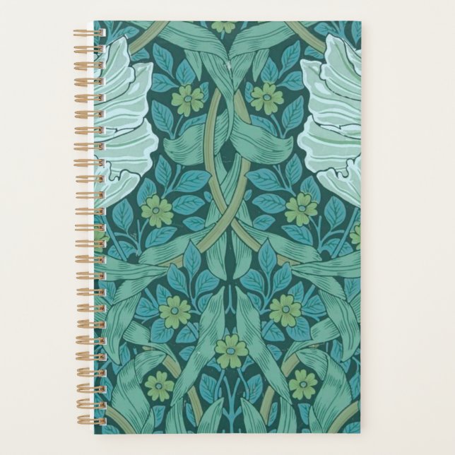 Agenda William Morris - Patrón de Pimpernel Verde (Anverso)
