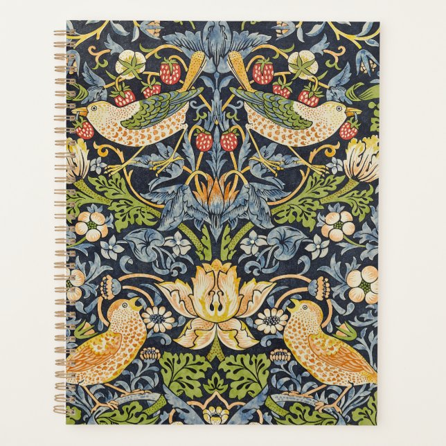 Agenda William Morris - Patrón floral de fresa (Anverso)