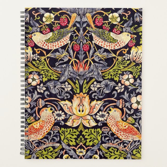 Agenda William Morris Strawberry Thief Floral Art Nouveau (Anverso)