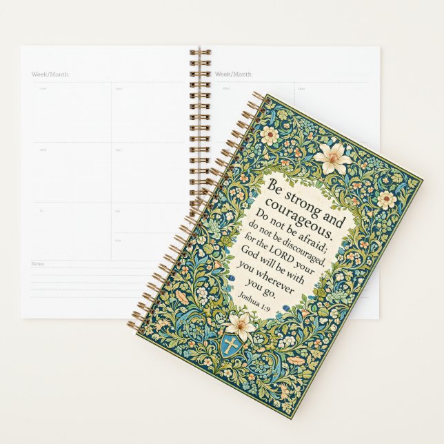 Agenda William Morris style floral and scripture (Demostración)