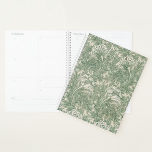 Agenda William Morris tulip fondo de pantalla verde texti