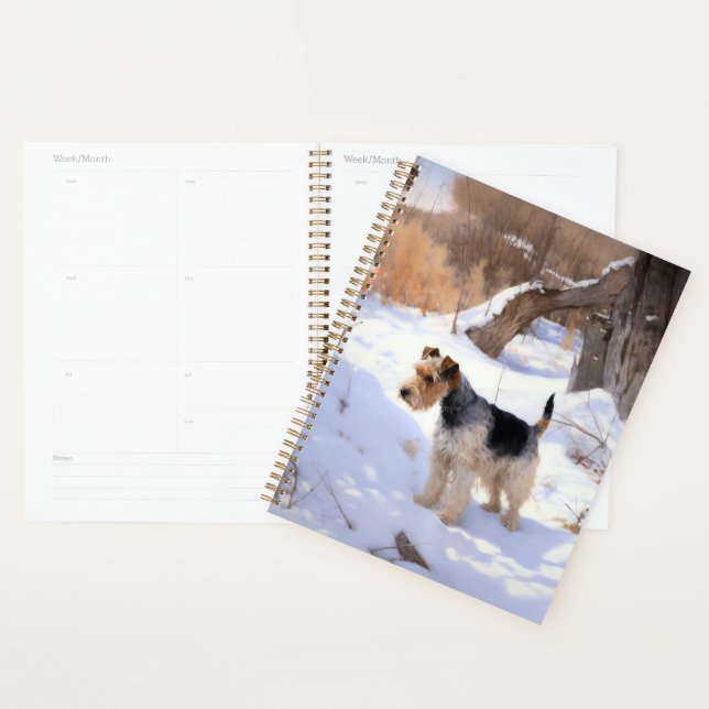 Agenda Wire Fox Terrier Deja que nieve Navidad  (Demostración)