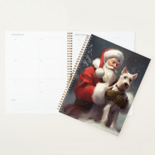 Agenda Wire Fox Terrier Papá Noel Festivo de Navidad
