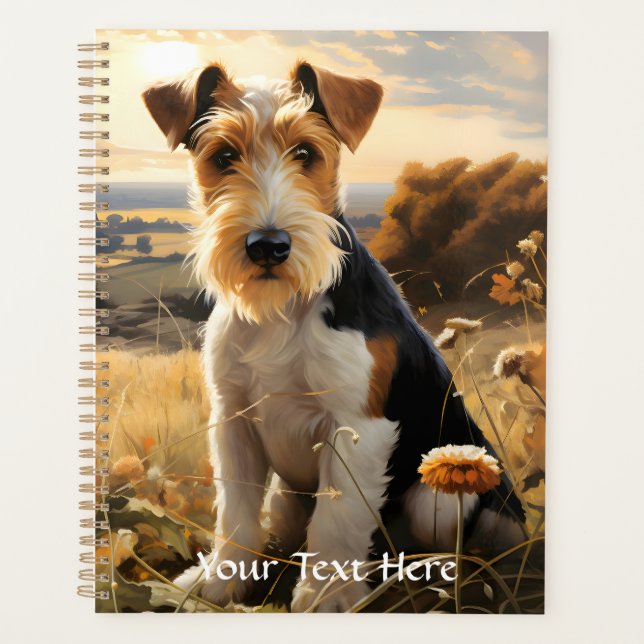 Agenda Wire Hair Fox Terrier En El Campo Otoño (Anverso)