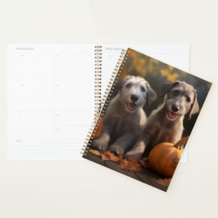 Agenda Wolfhound Puppy Calabaza deslumbrante de otoño