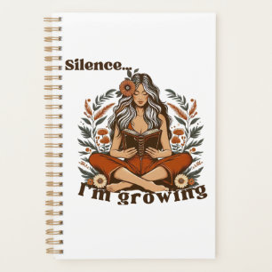 Agenda Woman reading in silence – Bohemian floral design
