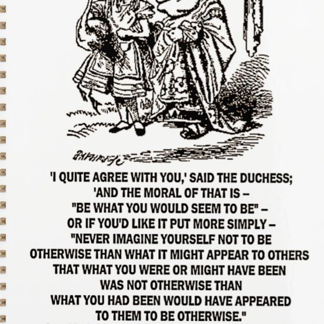Agenda Wonderland Sea Lo Que Parecería Ser La Duquesa (Wonderland logical humor advice & adventure is found on this planner featuring Alice & The Duchess.)