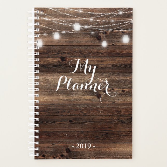 Agenda Wood Mason Jar Wedding Planner (Anverso)