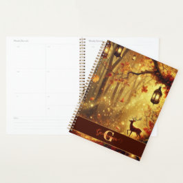 Agenda Woodland otoñal de oro caprichoso