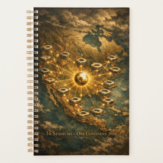 Agenda World Cup 2026 Stadium Night Soccer USA MX CA (Anverso)