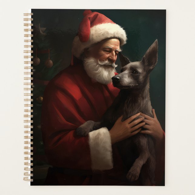 Agenda Xoloitzcuintli Con Navidades festivos de Santa Cla (Anverso)
