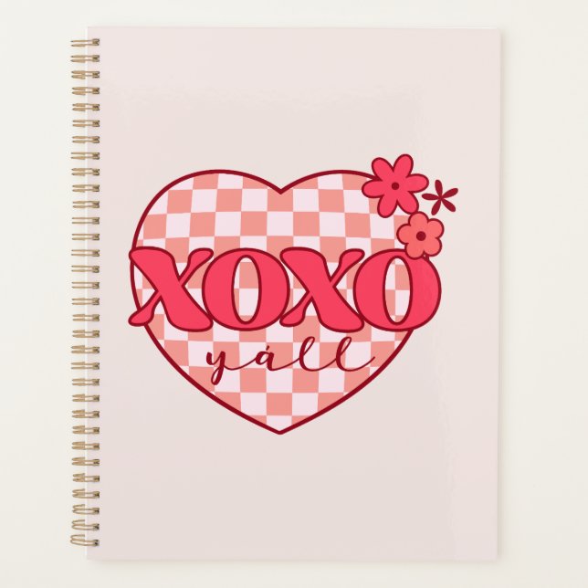 Agenda XOX | Corazón rosa dulce y amoroso (Anverso)
