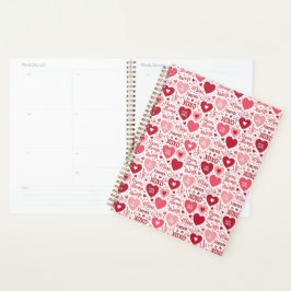 Agenda XOXO y siempre mía rosa rojo