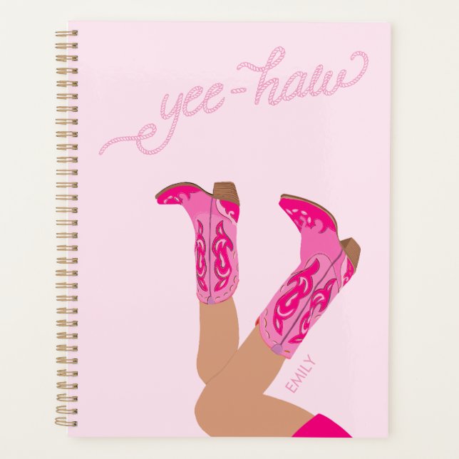 Agenda Yee-Haw Cowgirl Boots Custom Name  (Anverso)
