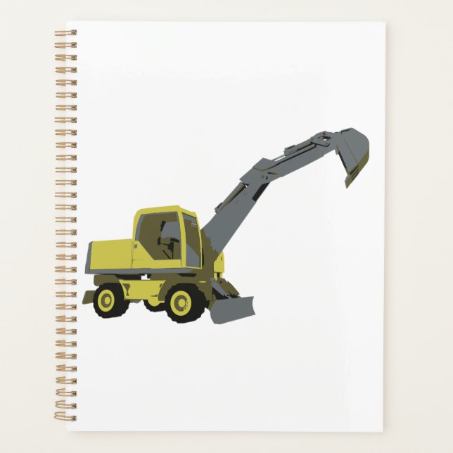 Agenda Yellow Excavator Construction Machinery (Anverso)
