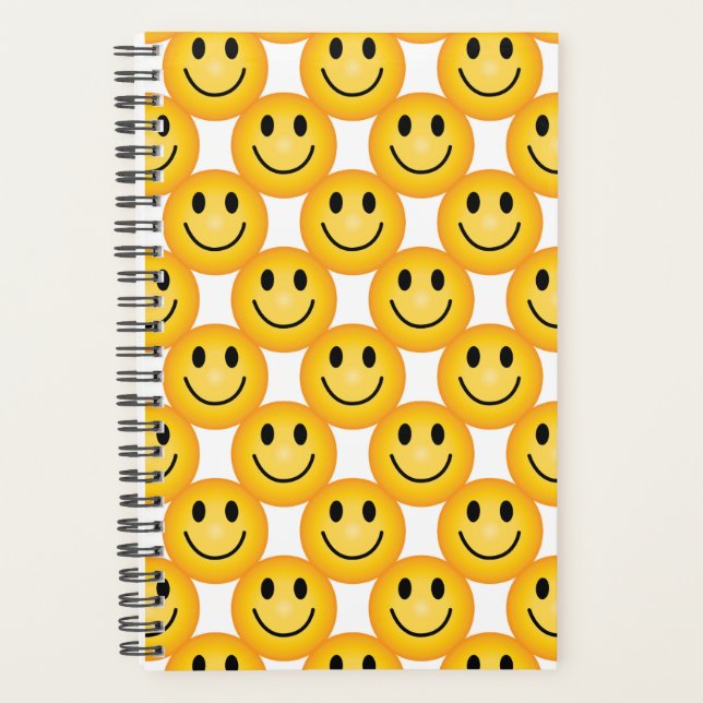 Agenda Yellow Happy Face Emoji Notebook Planner (Anverso)